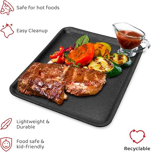 Miniatura 9 de Bandejas de espuma blanca para carne, bandeja blanca a granel de 9 x 11 pulgadas para manualidades, alimentos, pintura, paquete de 125 unidades