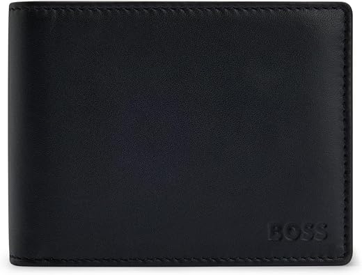 BOSS Mens Arezzo Embossed-Logo Wallet in Grained Leather