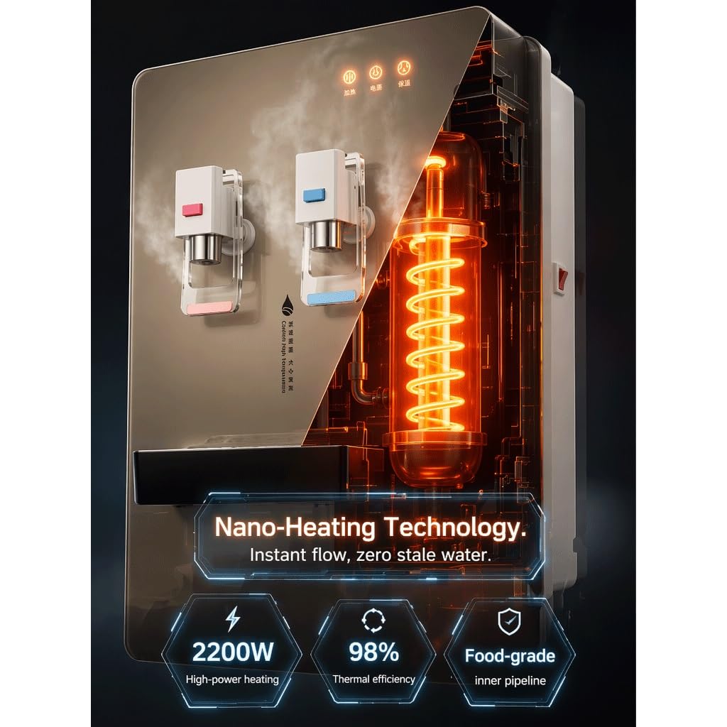 Dispensador De Agua De Pared con Alimentación De Red,con Dos Temperaturas De Agua Fría Y Caliente,Ideal For Oficina,Sala De Estar,Dormitorio Y Cocina