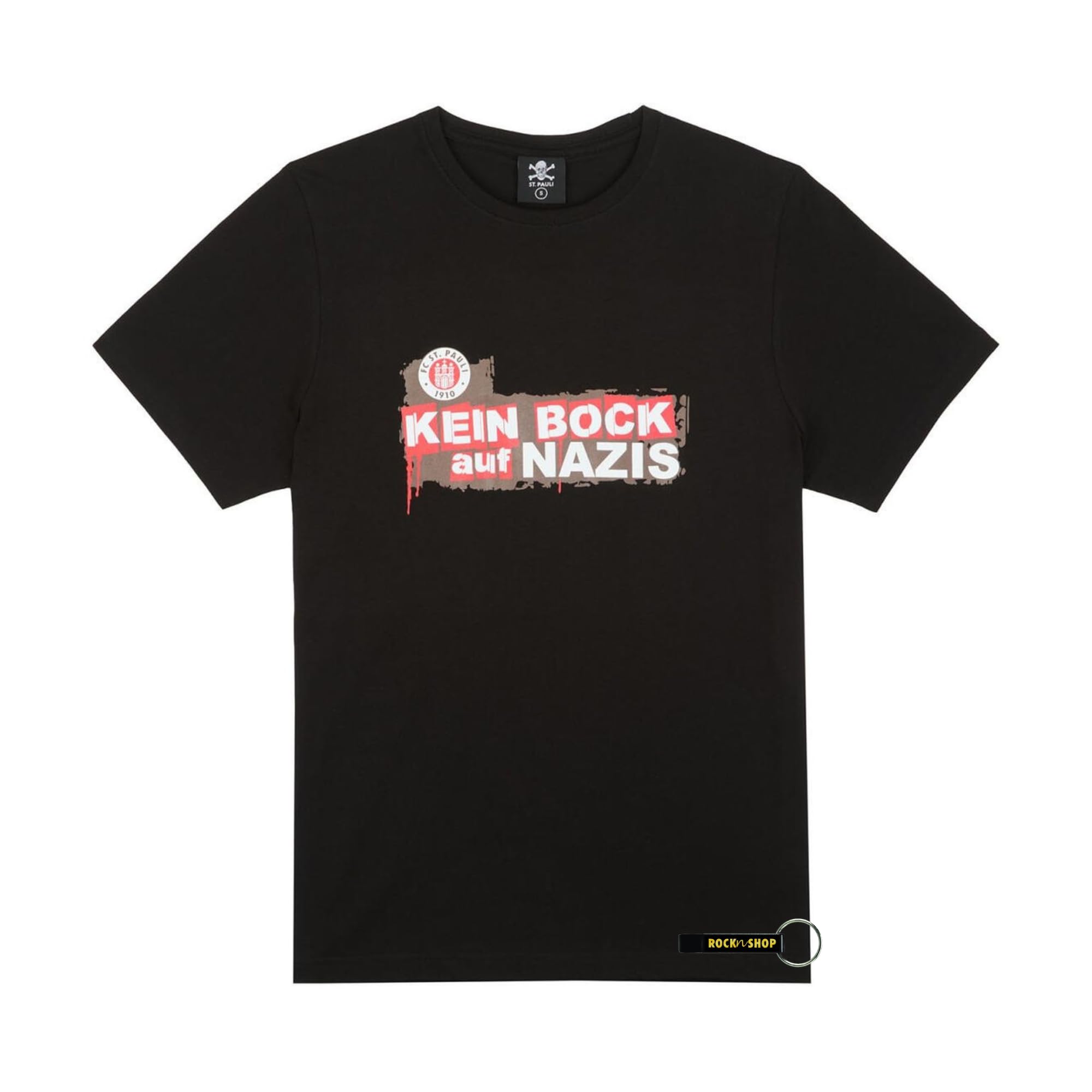 FC St. Pauli T-Shirt Kein Bock auf Statement, Offizieller Fanartikel, Schwarzes Statement-Shirt mit Print, 100% Baumwolle