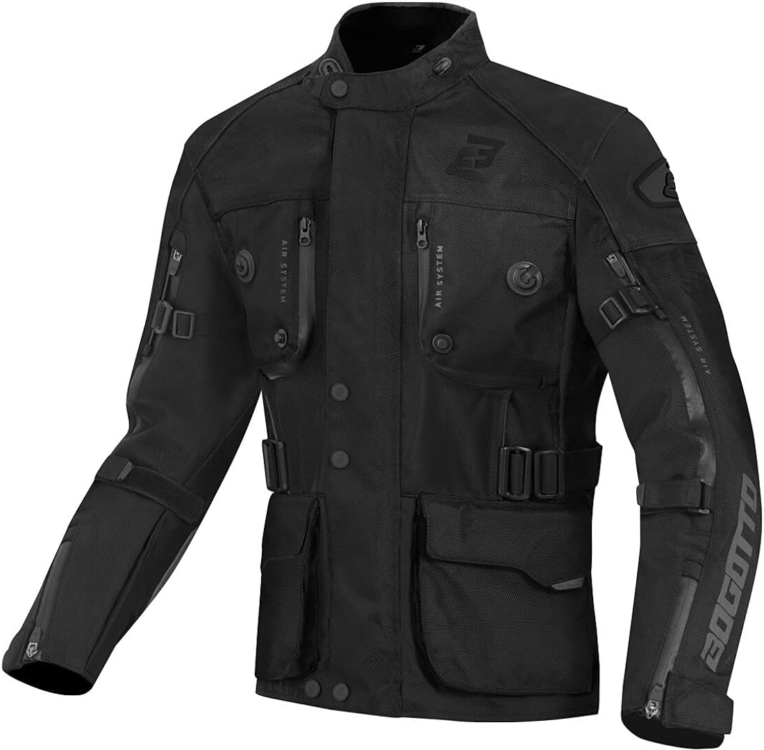 Bogotto Explorer-Z Waterproof Motorcycle Leather / Textile Jacket black S