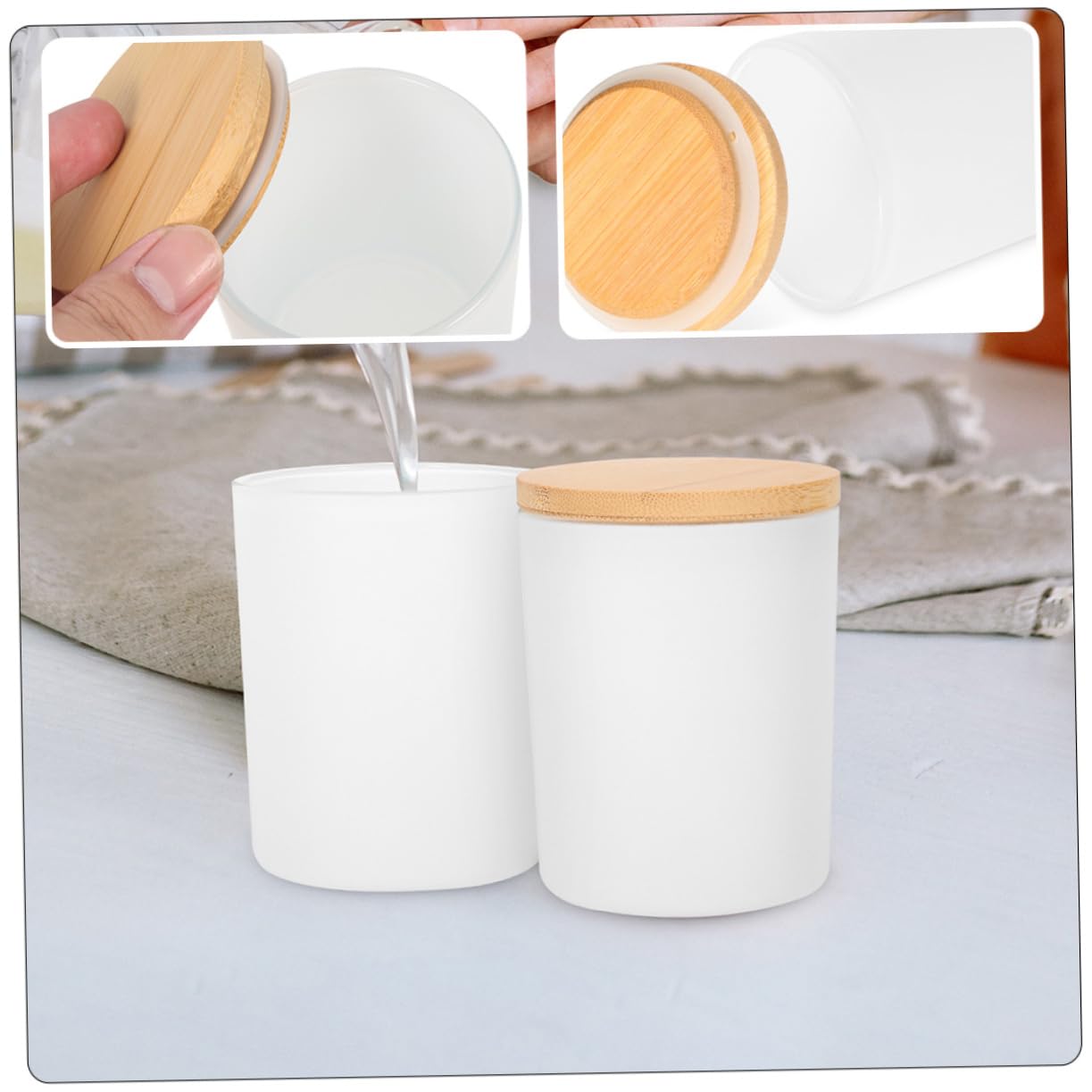 EXCEART 6 Vasetti per Candele in Vetro per Aromaterapia, Contenitori Vuoti Pratici per Candele Fai da Te, Set da 6 per Casa e Laboratorio