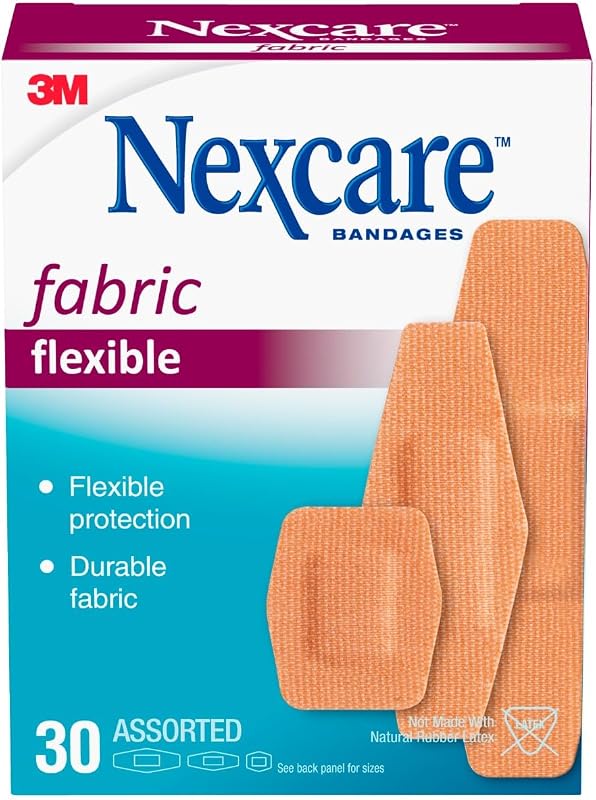 Vendajes adhesivos de tela flexible y resistente, tamaños variados, vendajes tejidos transpirables y duraderos para rodillas y codos, 30 unidades (sin látex)