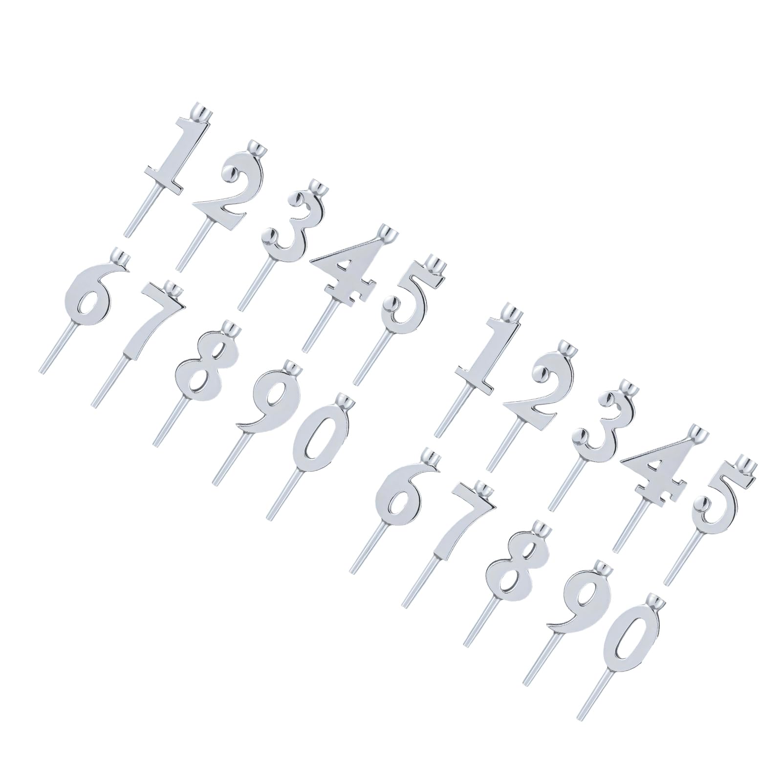 LUCKGONI Number Candle Holder Set Numeral Candleholders Birthday Numberic Candleholders Set Number 0-9 Cake Toppers Decoration