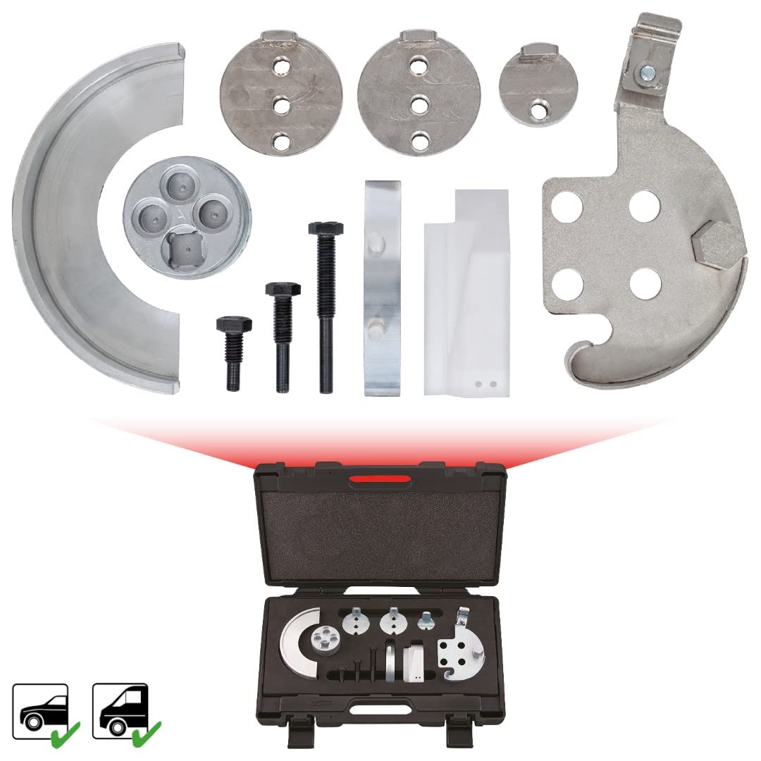 KS Tools 150.3180 Juego de herramientas especiales para correas elásticas y correa trapezoidal múltiple, 11 pzs