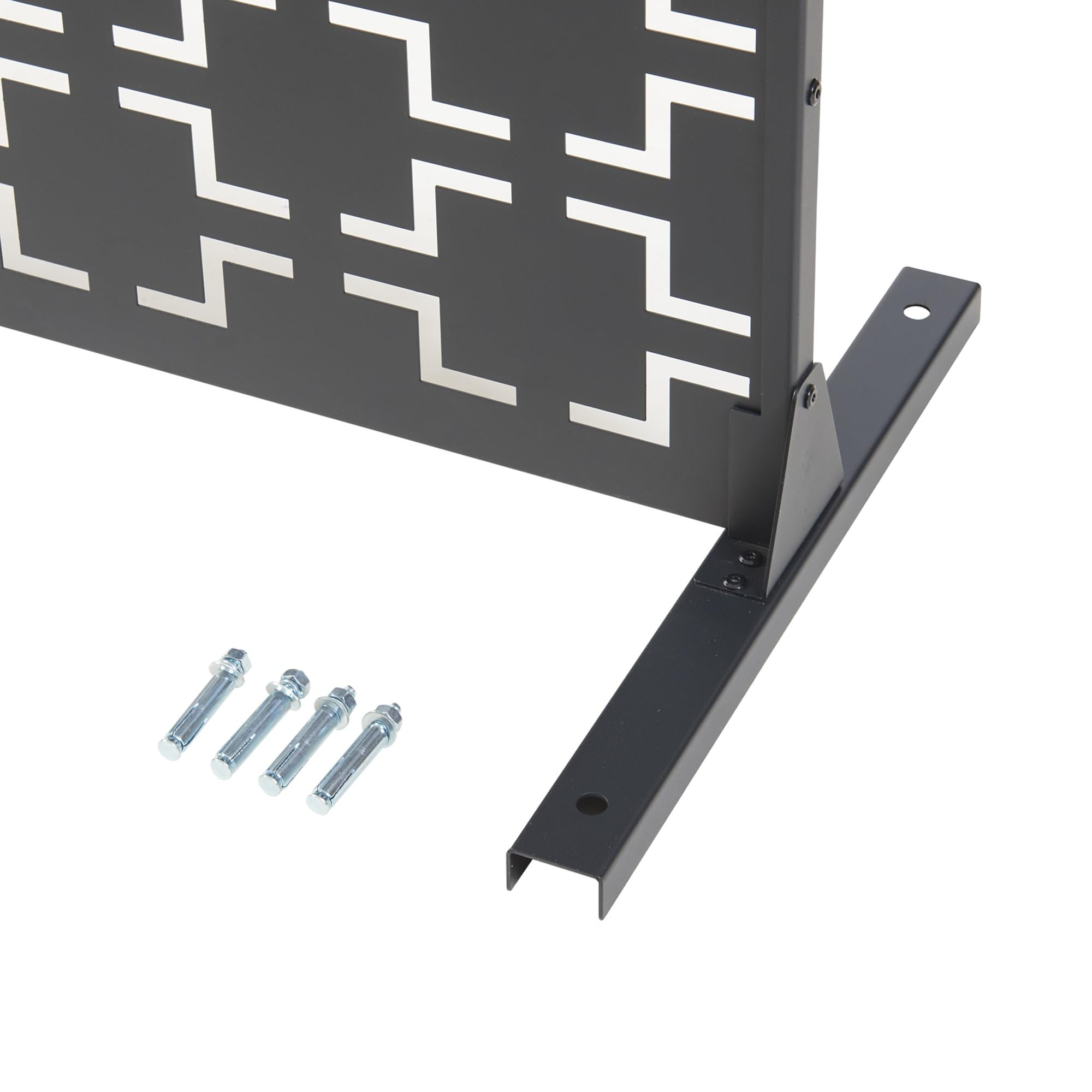 casa.pro Cloison de Séparation Paravent Intérieur Séparateur de Pièce Design Moderne pour Délimiter Différentes Espaces avec Motif Décoratif Salon Séjour Bureau Acier Galvanisé 200 x 100 x 50 cm Noir