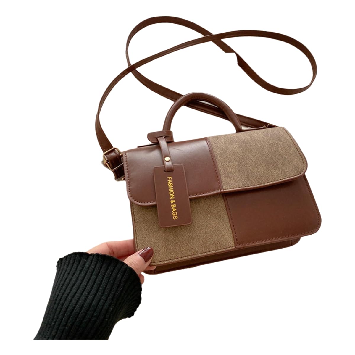 QDLTGBD Women's Bags Shoulder Bag Fashion Crossbody Wallet Square Handbag Trendy Tote Bag-brown