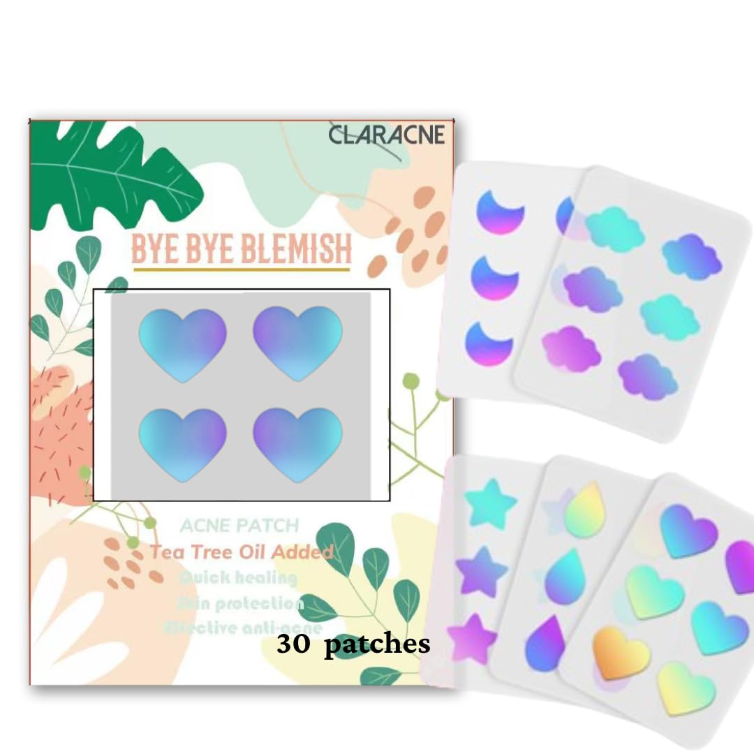Acne Pimple Patches - Hydrocolloid Acne Patches with Salicylic Acid Tea Tree Oil - Non-Irritant Holographic Ultra-Thin Blemish