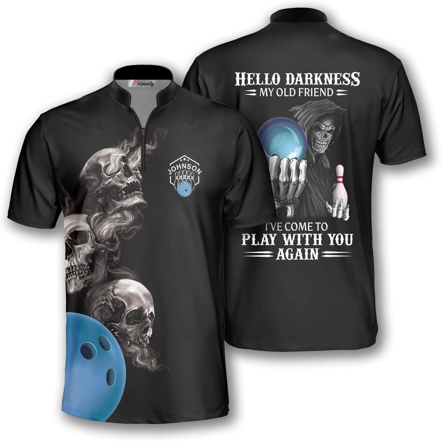 PRIMESTY Custom Men's Bowling Sublimation Printed Jerseys, Lightweight & Quick-Dry Material, Size S-5XL