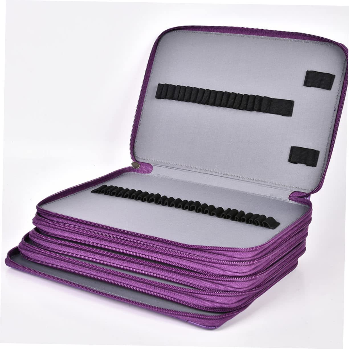 Étui à Crayons à Dessin Trousse à Fournitures de Bureau Grosse Capacité 252 Trous Organisateur PU Multifonctionnel pour Écolier Artiste