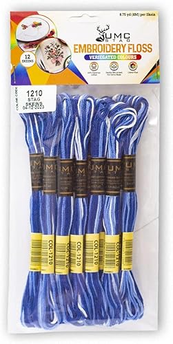 Miniatura 105 de Paquete de 12 hilos de bordado de alta calidad, madejas de 100% algodón egipcio de alta calidad, hilo de bordado de punto de cruz, algodón trenzado