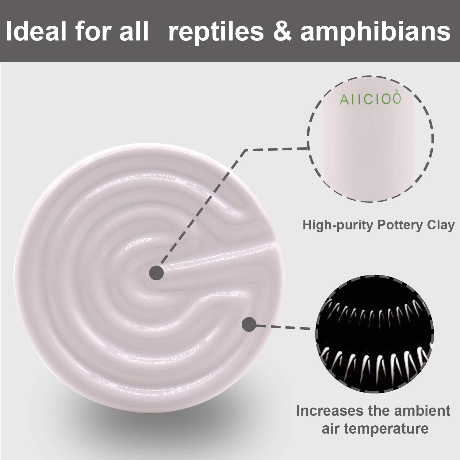 Reptile Heat Lamp Bulb -60W Ceramic Heat Emitter No Harm No Light Infrared Heater Lamp for Chicken Coop Lizard Aquarium Snake Outside Dogs Brooder 110V,White - image 3
