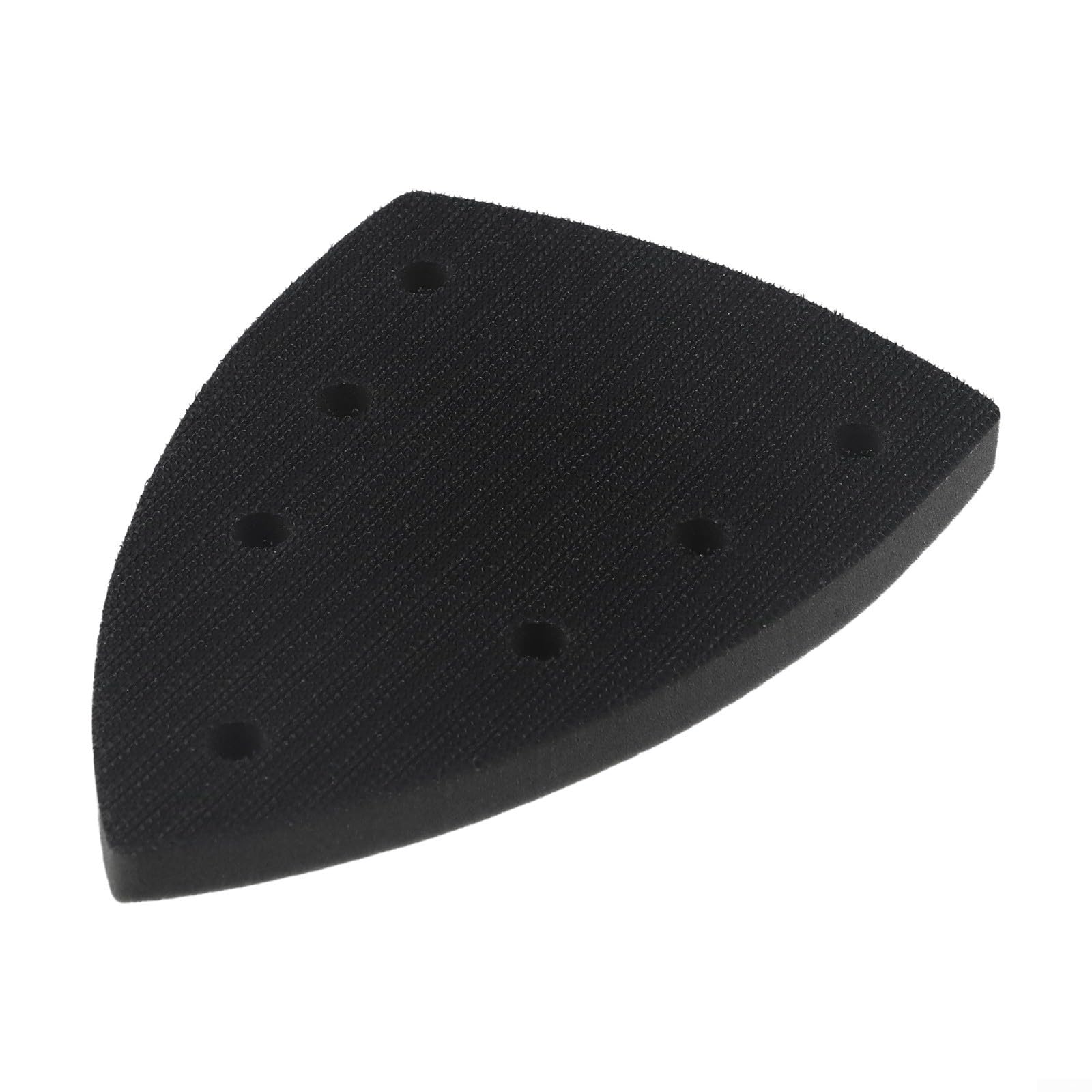 Platorello abrasivo triangolare, 100 x 150 mm, 7 fori e interfaccia ad anello, per levigatrici elettriche, piastra di ricambio in schiuma EVA, per dischi di carta vetrata, accessorio