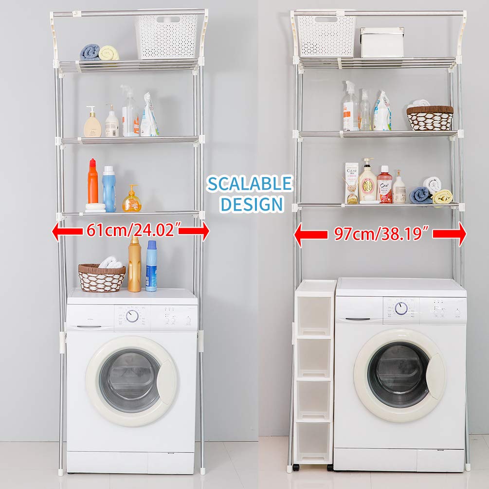 Buy BAOYOUNI Adjustable Laundry Shelf Over Toilet Washing Machine
