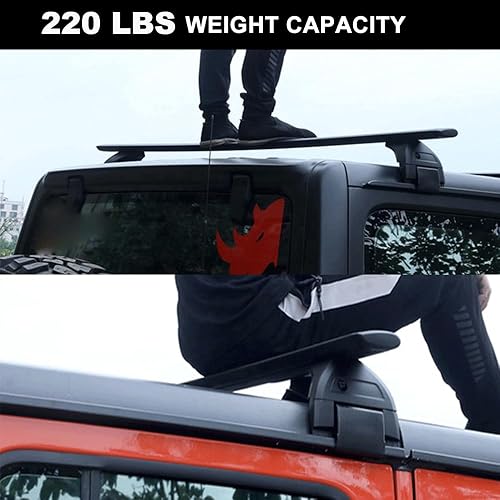 Miniatura 7 de Snailfly Barra de techo negra para Jeep Wrangler JK JL Gladiator JT 2007-2025 barras transversales de 2 y 4 puertas