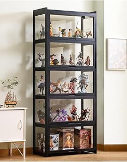 Rubik Display Showcase Cabinet with Acrylic Window Doors & All Sides Transparent For Action Figures, Toys, Awards, Collections