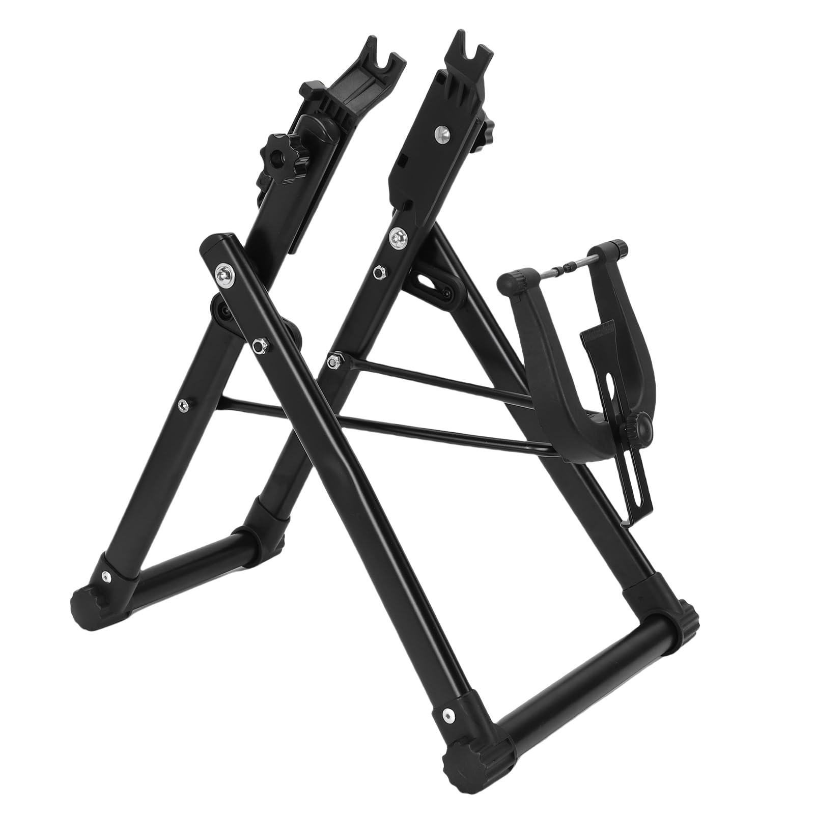 Fahrrad-Laufrad-Zentrierständer, Zusammenklappbarer Fahrrad-Laufrad-Wartungshalter, Unverzichtbares Wartungswerkzeug mit Maßstabslineal und Oberem Stift, Kohlenstoffstahl