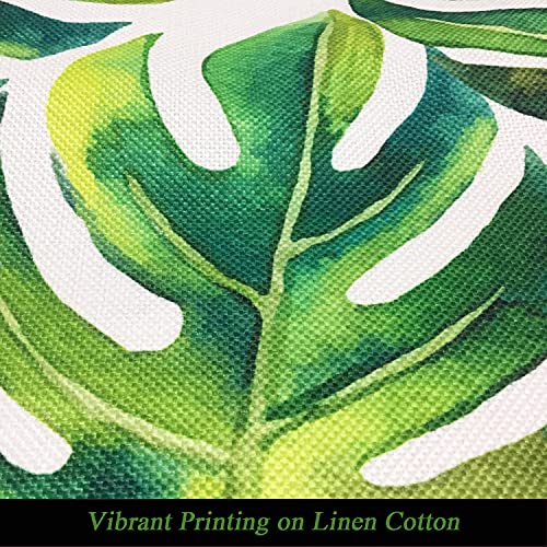 Joysail Tropical Table Runners 72 Inch - Green Monstera Palm Leaf Table Runner For Hawaiian Tropical Safari Theme Baby Shower, Birthday, Hawaii Luau Party Decorations (Cotton) #TOP2