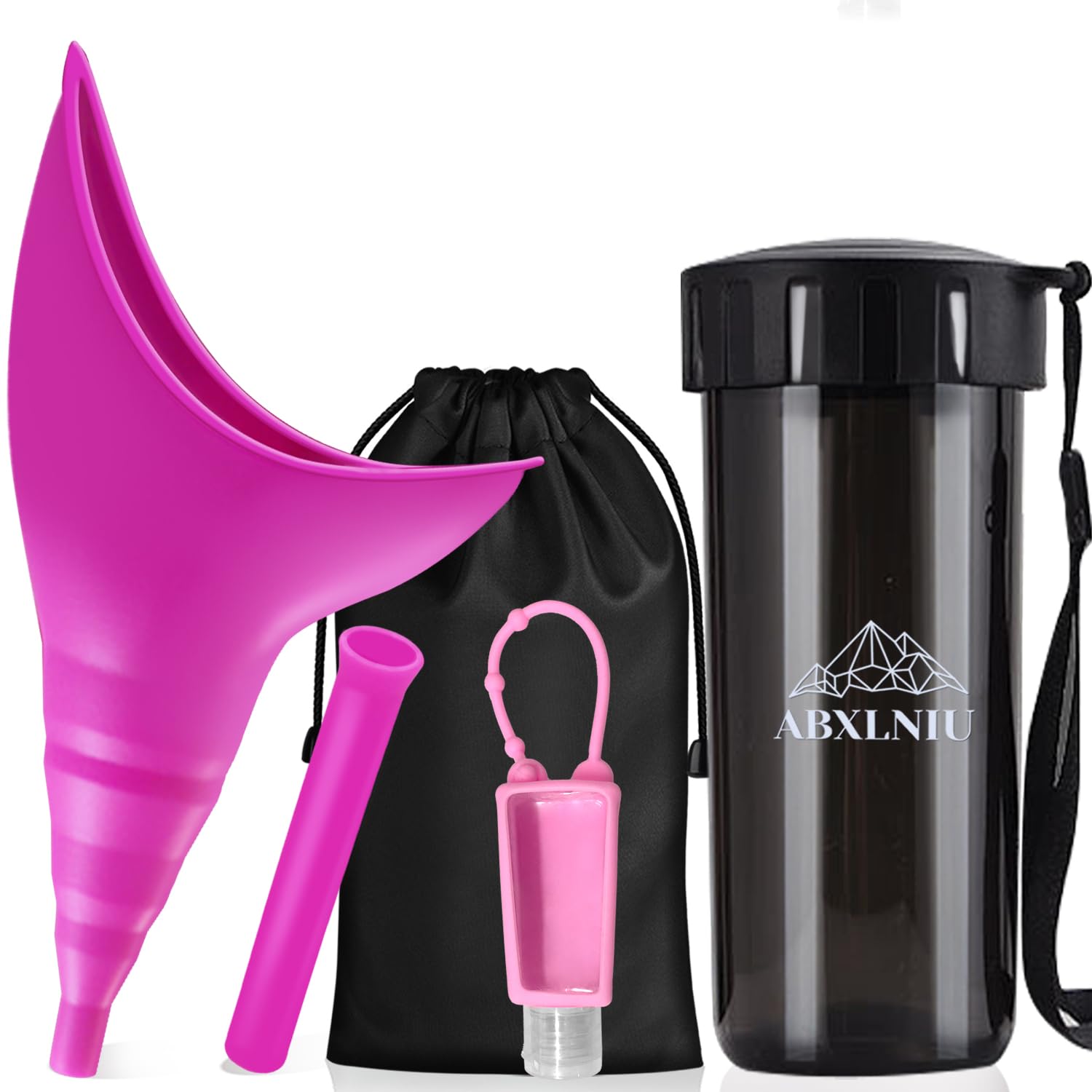 ABXLNIUFemale Urination Device with Cup, Female Urinals Portable Pee Funnel for Women - Standing Up to Pee Anywhere, Womens Pee Funnel Camping/Hiking Gear Gifts for Women