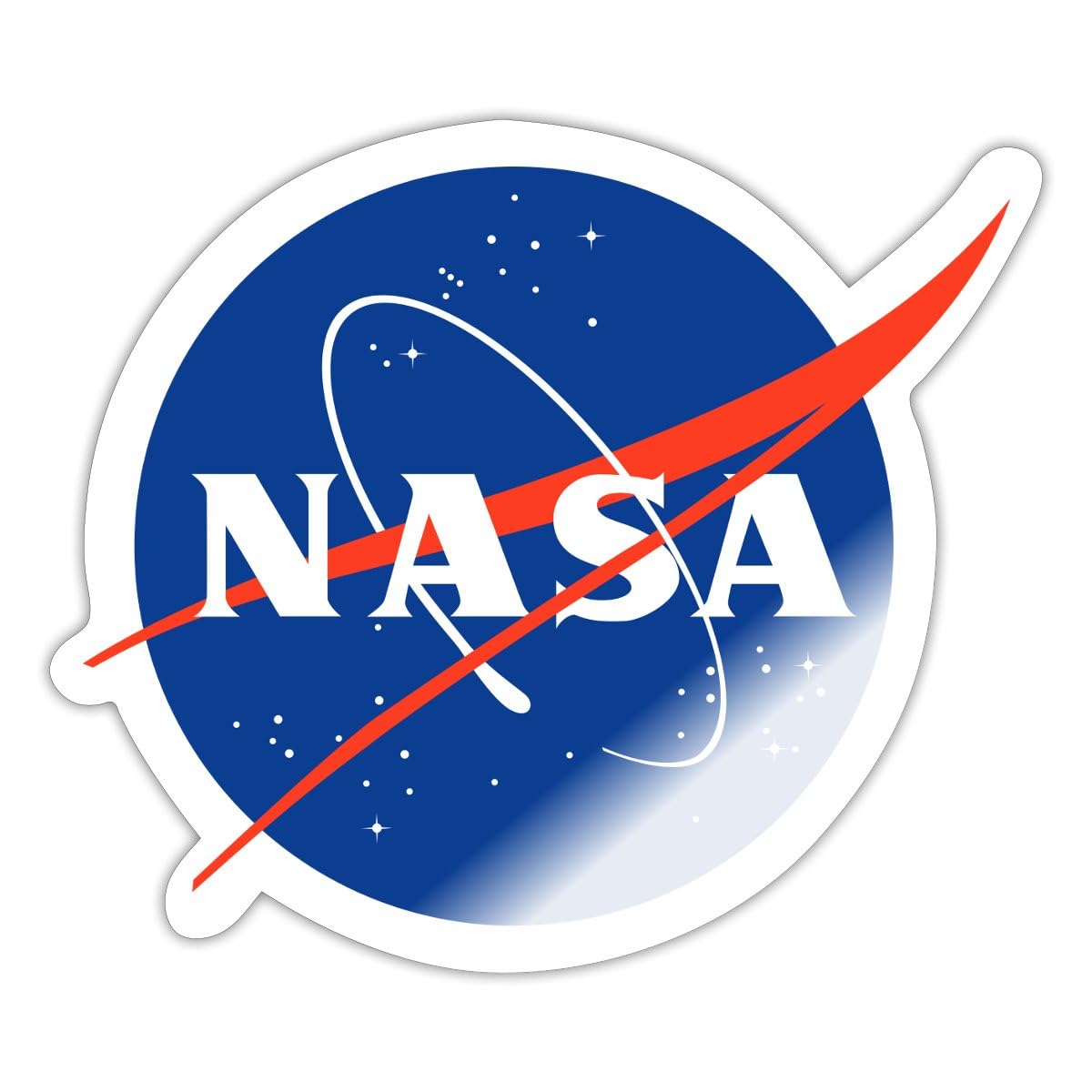 Spreadshirt NASA Official Merchandise Classic Logo Sticker Size S (10 x 10 cm), 10 x 10 cm, White Glossy
