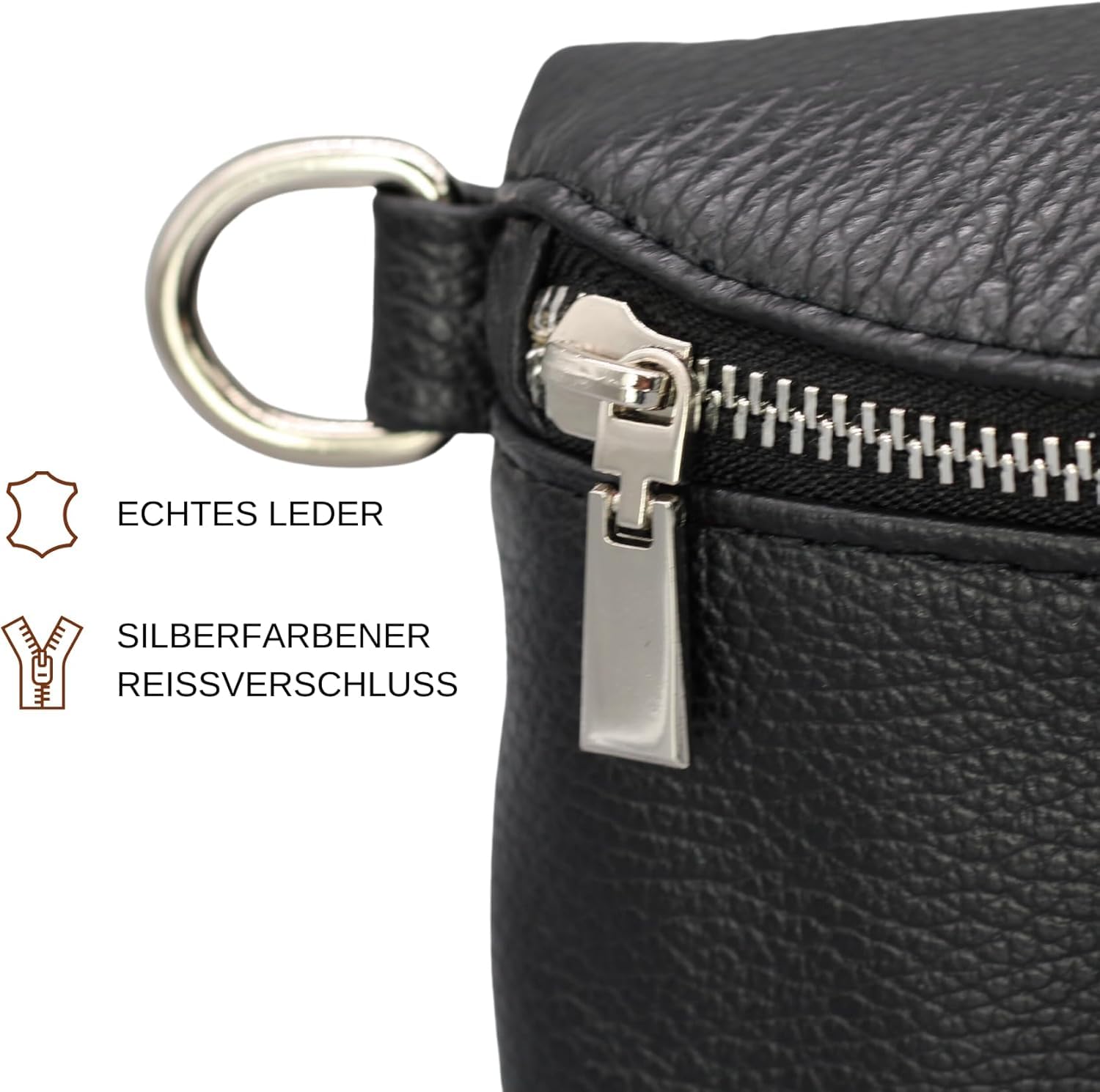 Brise Art AFIA Damen Bauchtasche Echtleder Handgefertigt Crossbody Bag | Damen Umhängetasche, Echtes Leder, Schultertasche mit Ledergurt & wahlweise gemustertem Riemen, 3 Fächer, Made in Italy
