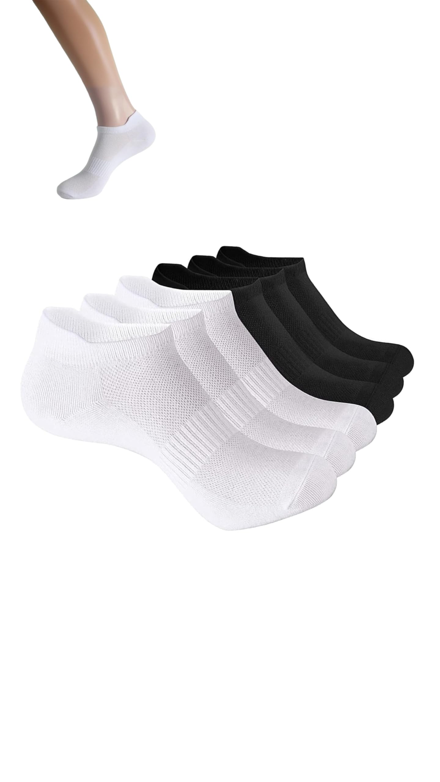 GenericWomen's Athletic Ankle Socks - 6 Pairs of Low-Cut Running Socks for Comfortable Sports Sessions（M）