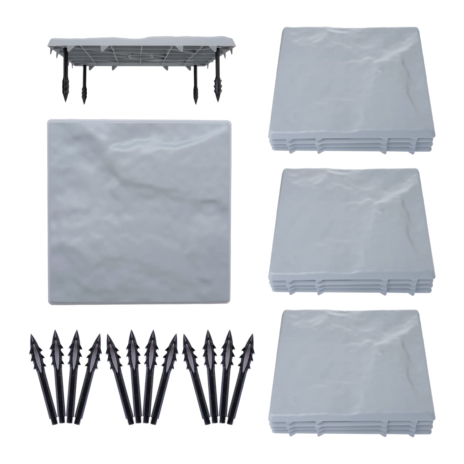 SKYCY 11.7" Garden Stepping Stones for Garden Walkway,Large Stepping Stones Outdoor Decorative,Affordable Personalized Stepping Stones for Outdoor Walkway,Outdoor Pathway,Outdoor Landscaping(12,Grey).