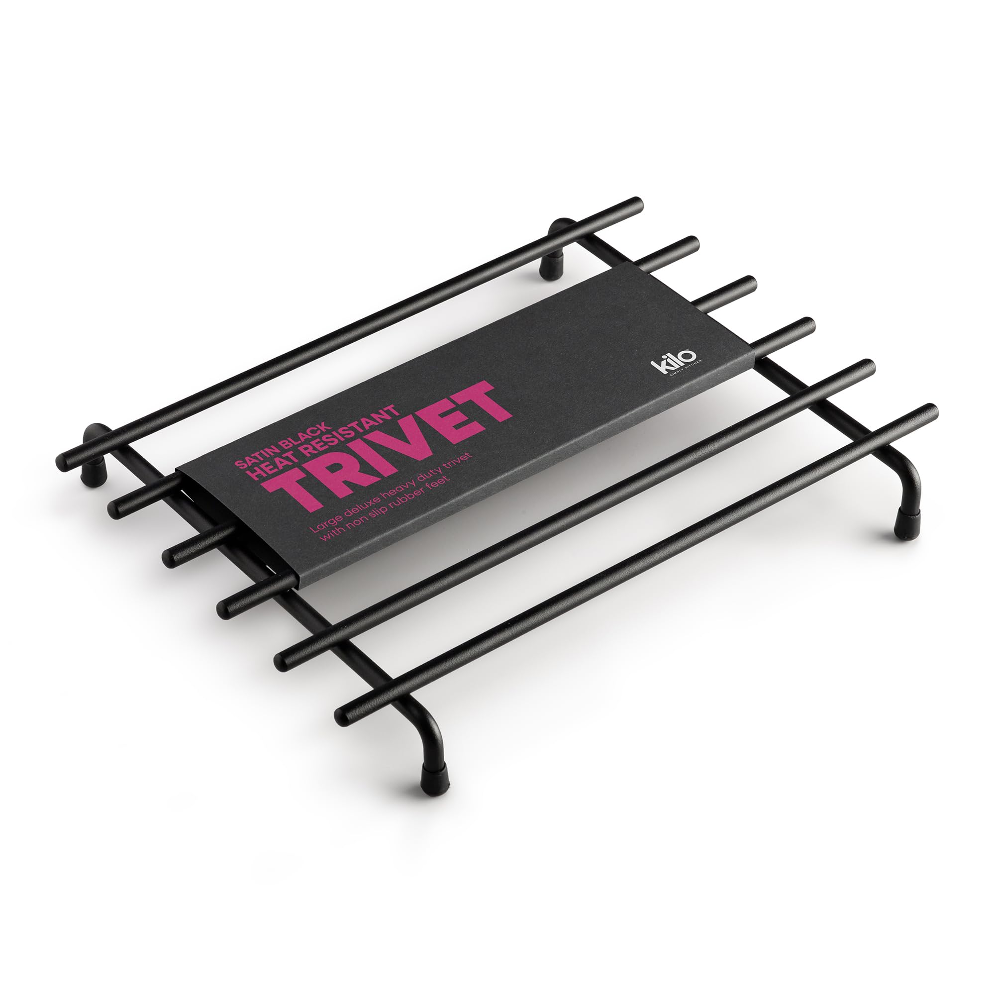 Kilo Large Black Trivet Satin Heavy Duty from B&Q