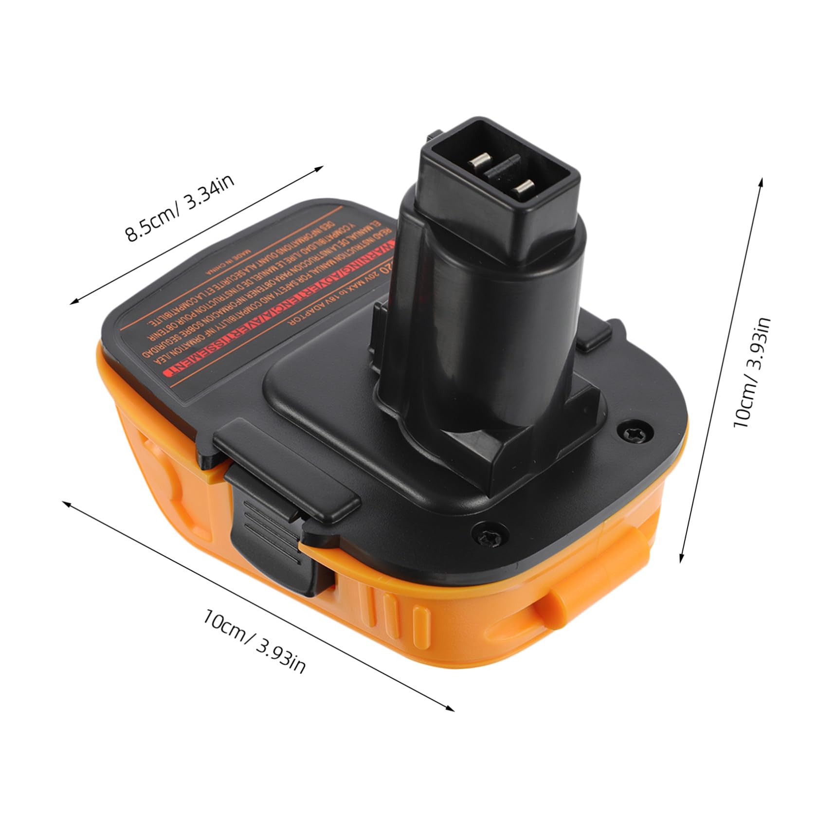 Convertidor de Batería 18v/20v a 18v Abs, 2 Juegos | Adaptador de Iones de Litio, Conector de Alimentación, Corriente Nominal 3a y Respuesta de Emergencia