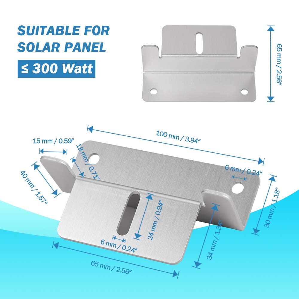 BougeRV 8 Units Solar Panel Mounting Bracket, Solar Panel mounting z Bracket, rv Solar Panel