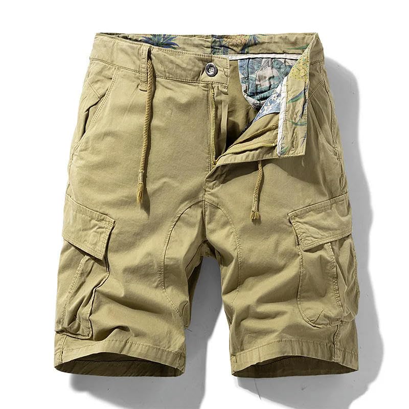 Bermudas de verano para hombre con bolsillos cargo de algodón resistente 3