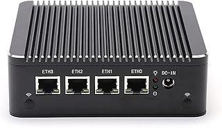 Micro Firewall Appliance, Network Firewall Appliance, Fanless Soft Router, Intel Celeron J4125 Mini PC Quad Core, AES-NI, 4 x Intel 2.5GbE I225-V LAN, 2 x USB3.0, VGA, HDMI, 16G RAM 128G SSD
