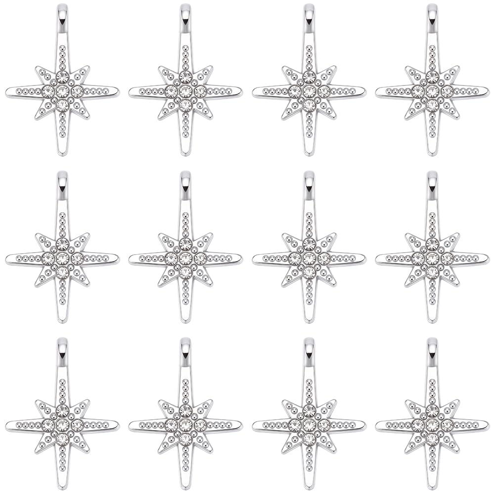 Breloques Étoiles en Strass argenté et zircon pour bijoux étincelants DIY