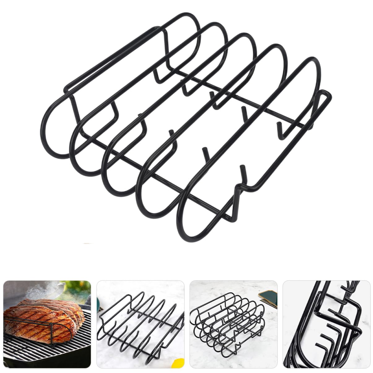 SUPVOX Supporto Portatile Barbecue Esterno da Acciaio Inossidabile in per Compatta Graticola per Grigliare Costine e Verdure Durante attività All'aperto