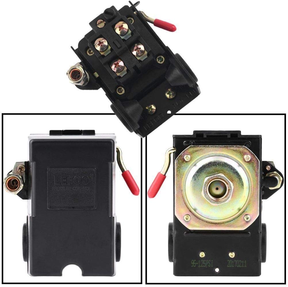 lefoo Quality Air Compressor Pressure Switch Control 95-125 PSI 1 Port w/Unloader LF10-1H-95-125 : Tools & Home Improvement