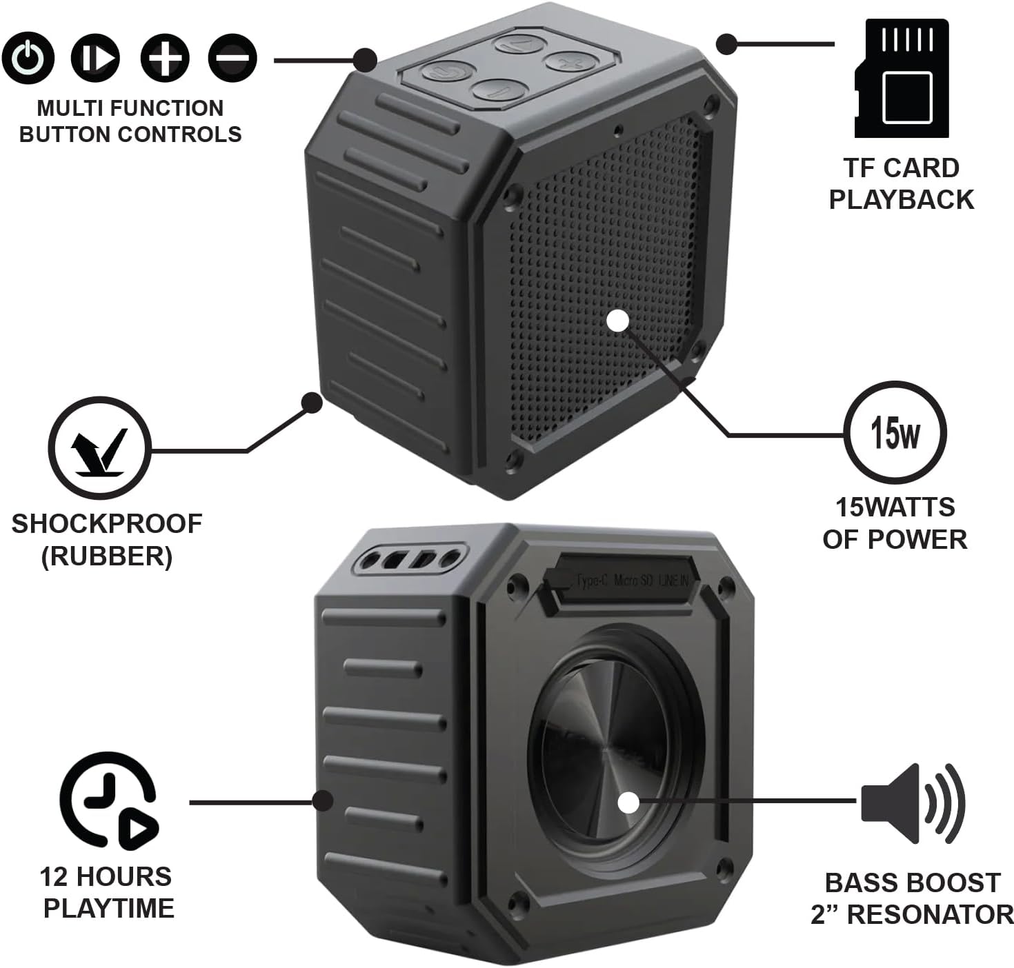 2-Pack Golf Cart Bluetooth Speaker | 30W Loud Stereo | Magnetic Mount | IPX7 Waterproof | Rugged & Shockproof (X1) - Image 6