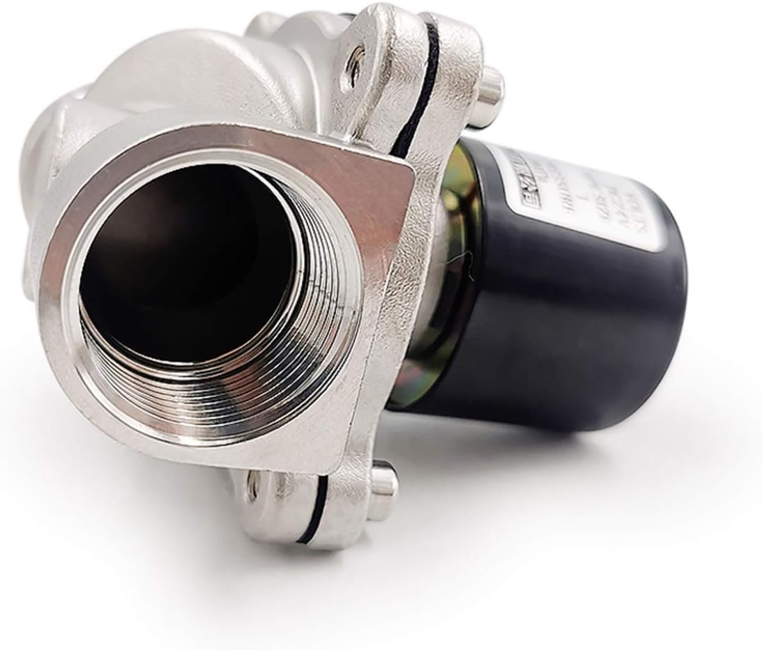 1/4 3/8 1/2 3/4 1 Inch DN8 DN15 DN25 Stainless Steel Electric Solenoid Valve 12V 24V 220V 110V Pneumatic Valve for Water Oil Air(Ac220v,DN25)