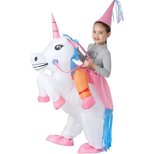 YEAHBEER Inflatable Unicorn Costume Fancy Dress Halloween Blow up Costumes Inflatable Costume