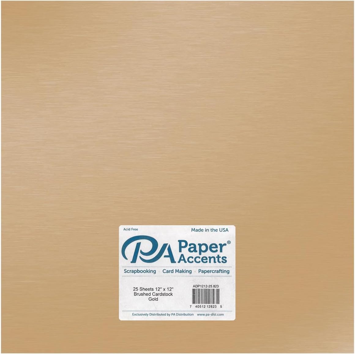 PA Paper Accents Gold Cardstock 12" x 12" Gold, 13pt colored cardstock paper for card making, scrapbooking, printing, quilling and crafts, 25 piece pack