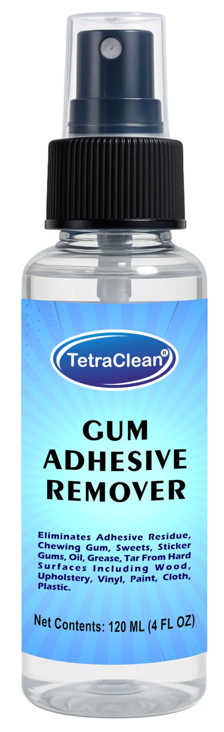 TetraClean Gum Adhesive Remover Spray 120ml | Removes Sticker Residue, Labels, Glue & Tape Marks | Fast Action | Safe on Glass, Plastic, Metal, Wood | Household & Office Use-image-3