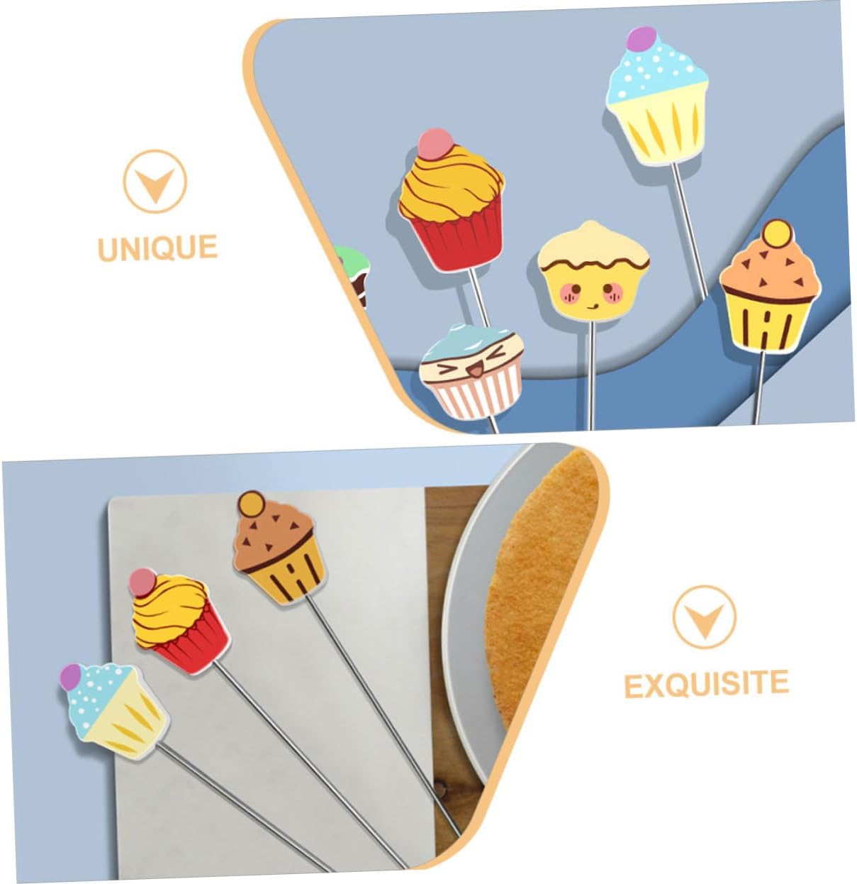 6pcs Stainless Steel Cake Testers Baking Doneness Probes for Pastries and Bread Metal Cake Test Tools Comfortable to Hold Handles for Home Bakers