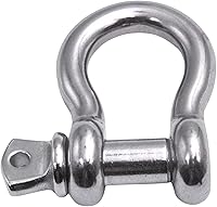 MarineNow 316 Stainless Steel 1-1/4" Bow Shackles with 1-3/8" Oversized Screw Pin - 8.8 Ton WLL, 5 Pack for Marine Towing & Off-Road Recovery