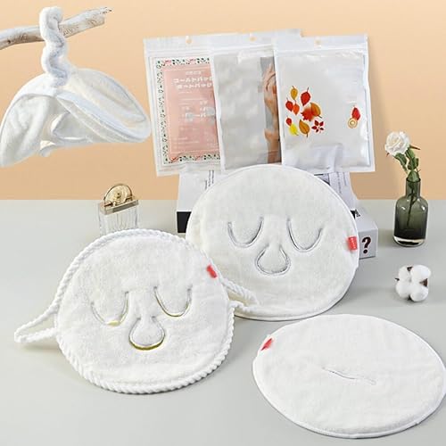 Miniatura 3 de minkissy 2 piezas de toallas faciales reutilizables, antienvejecimiento, compresa fría y caliente, toalla de vapor facial, mascarillas hidratantes,