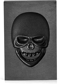 QWORK Casting Mold, Skull Graphite Casting Ingot Mold Crucible Mould for Melting Casting Refining Gold Silver Metal Aluminum Copper Brass (60mm x 40mm)