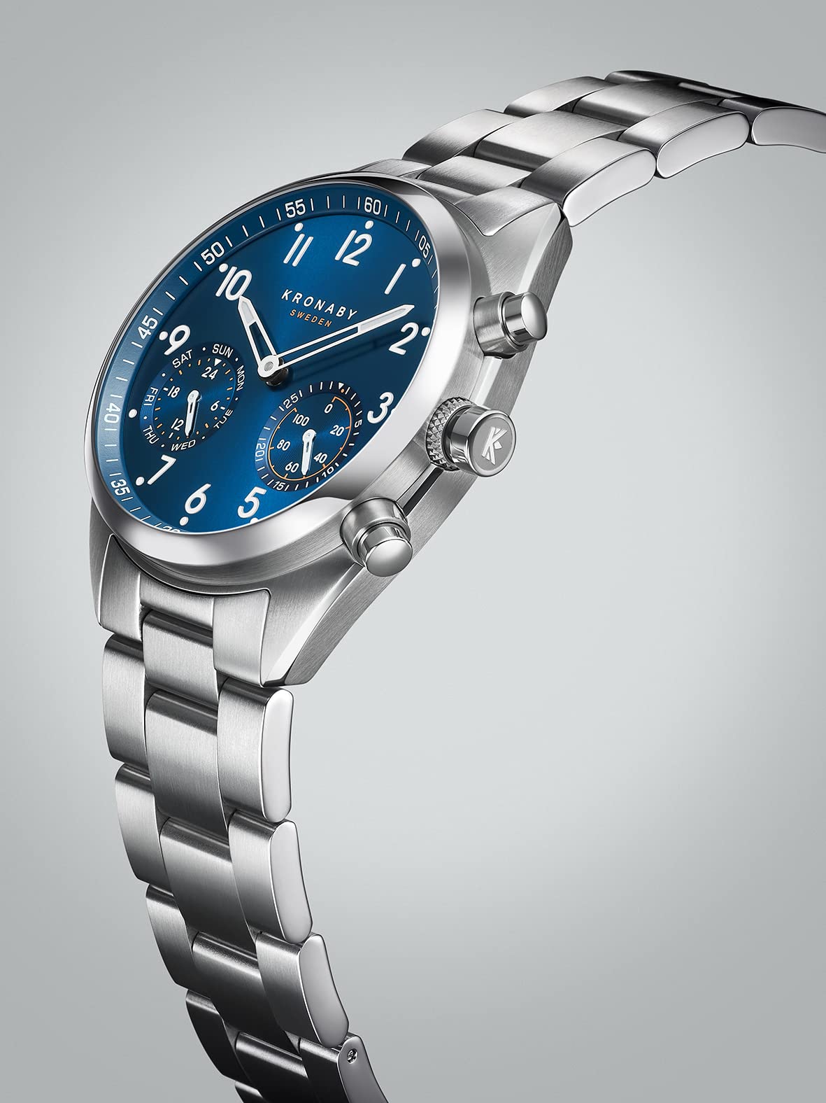 KRONABY Uhr Smart Herren Hybrid aus Edelstahl 316l