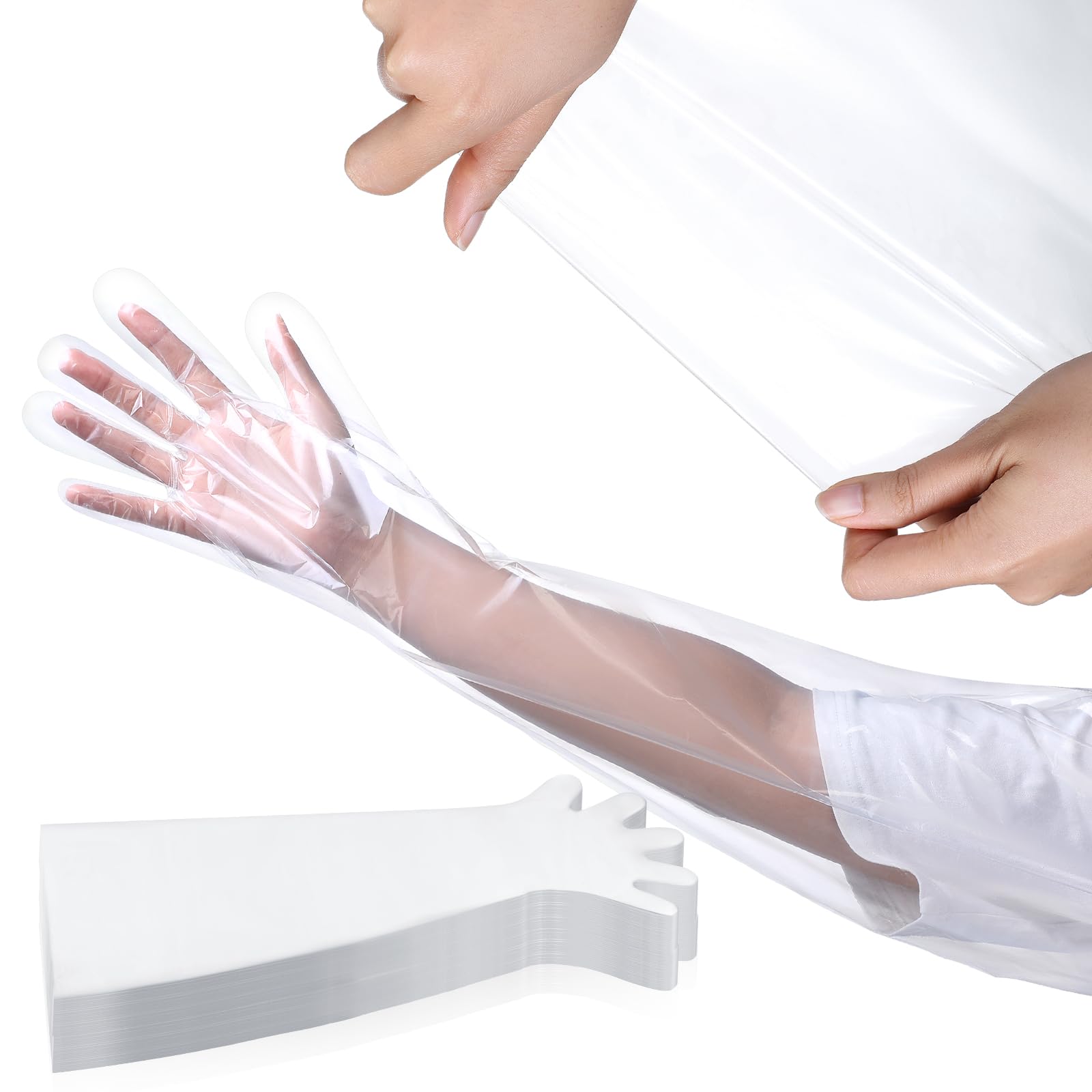 300/100 Pcs Veterinary Dressing Gutting Gloves 1.6 Mil Thickness Long Shoulder Length Disposable Gloves Hunting Field Gloves