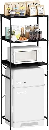 Miniatura 9 de Estante para Mini Nevera Mini Nevera y Soporte para Microondas Sobre Mini Nevera Estante de Almacenamiento de 3 Niveles Soporte para Microondas y