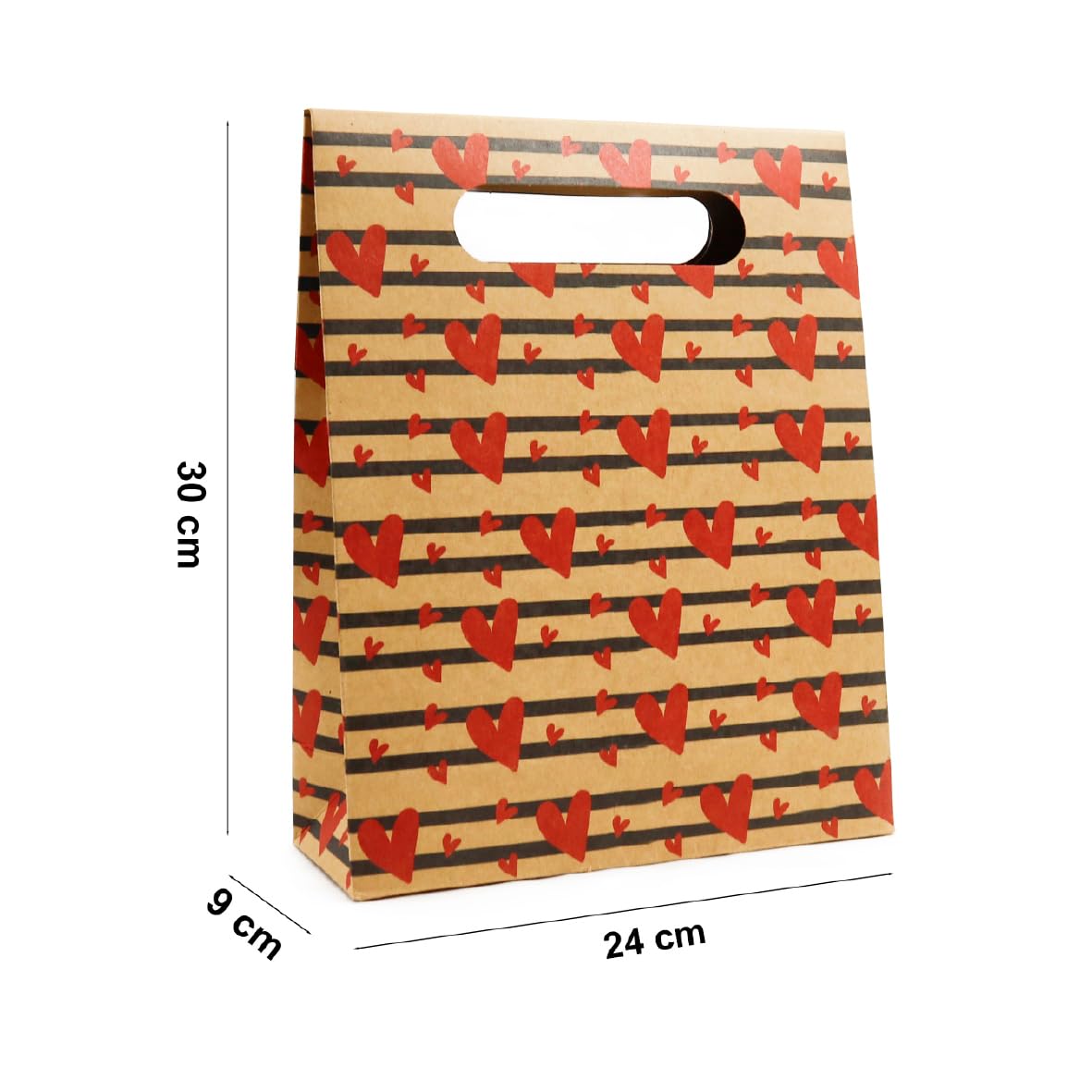 24x30 Kalp Harmanı Zarf Model Karton Çanta, Hediye Kutusu