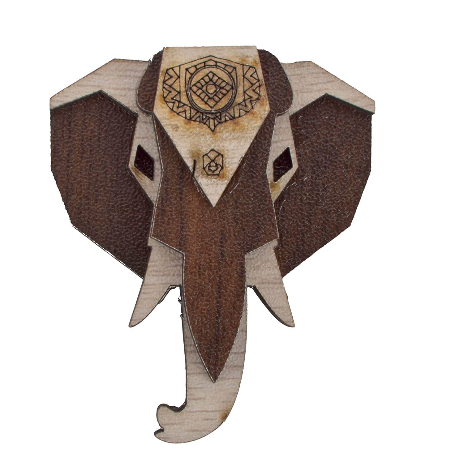 Brooch Wooden Jewelry Suit Pin Wood Shirt and T shirt Brooch For Men Suit and Formal Party Blazer Elephant Shape Pin Broach for Men-image-3