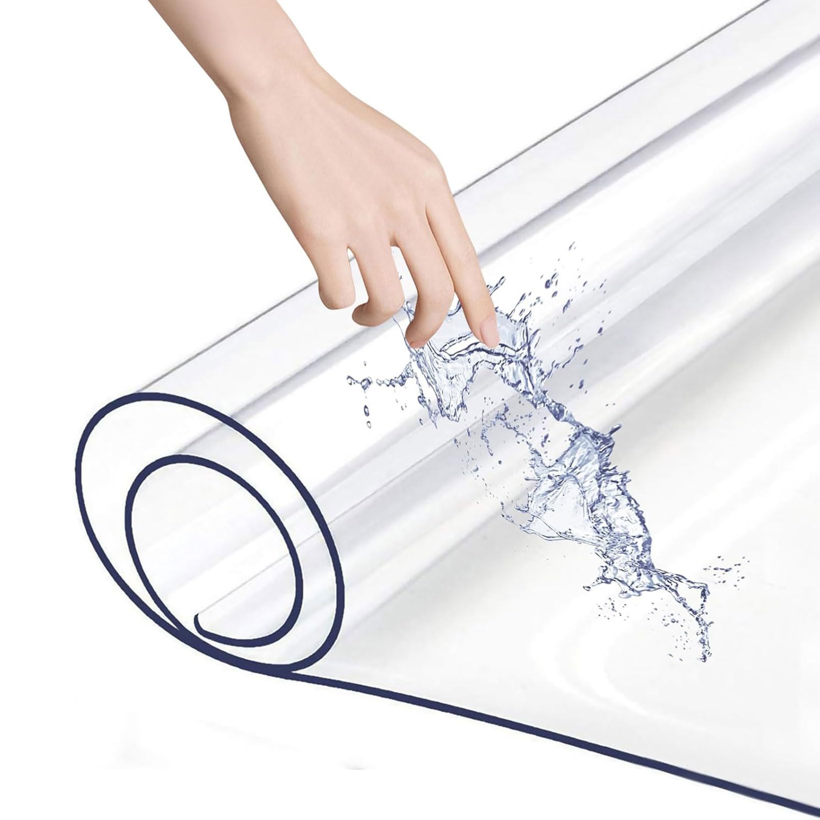 Transparente Schreibtischunterlage, 45 x 65 cm, Tischschutz, rutschfest, PVC, transparent, Schreibtischschutzunterlage mit rundem Rand, hitzebeständig & wasserdicht, Schreibtischunterlage für Zuhause